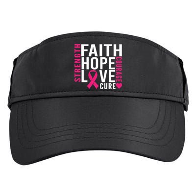 Breast Cancer Faith Hope Love Courage Adult Drive Performance Visor