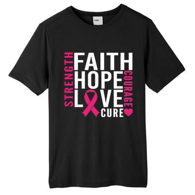 Breast Cancer Faith Hope Love Courage Tall Fusion ChromaSoft Performance T-Shirt