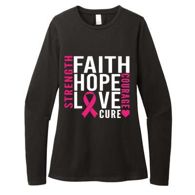 Breast Cancer Faith Hope Love Courage Womens CVC Long Sleeve Shirt