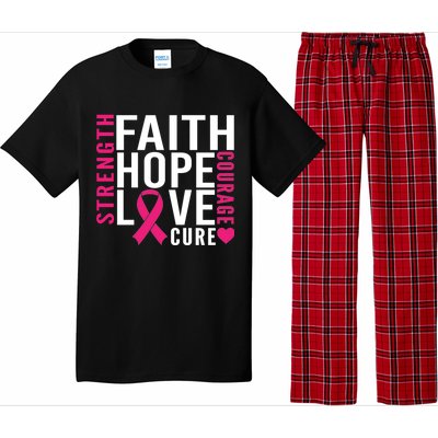 Breast Cancer Faith Hope Love Courage Pajama Set