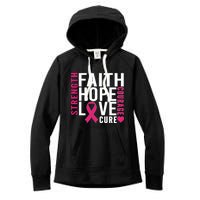 Breast Cancer Faith Hope Love Courage Women's Fleece Hoodie