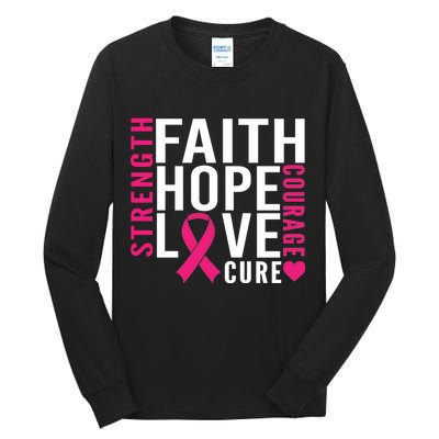 Breast Cancer Faith Hope Love Courage Tall Long Sleeve T-Shirt