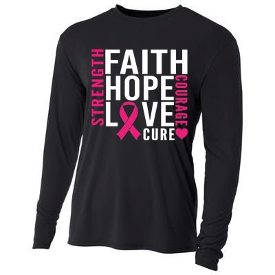 Breast Cancer Faith Hope Love Courage Cooling Performance Long Sleeve Crew