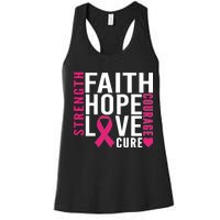 Breast Cancer Faith Hope Love Courage Women's Racerback Tank