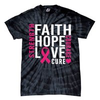 Breast Cancer Faith Hope Love Courage Tie-Dye T-Shirt