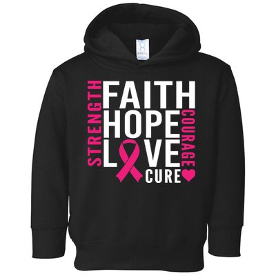 Breast Cancer Faith Hope Love Courage Toddler Hoodie