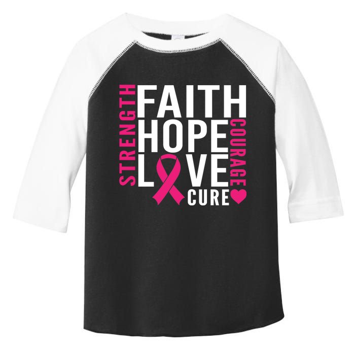 Breast Cancer Faith Hope Love Courage Toddler Fine Jersey T-Shirt