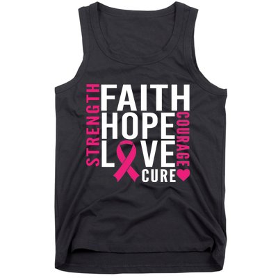 Breast Cancer Faith Hope Love Courage Tank Top