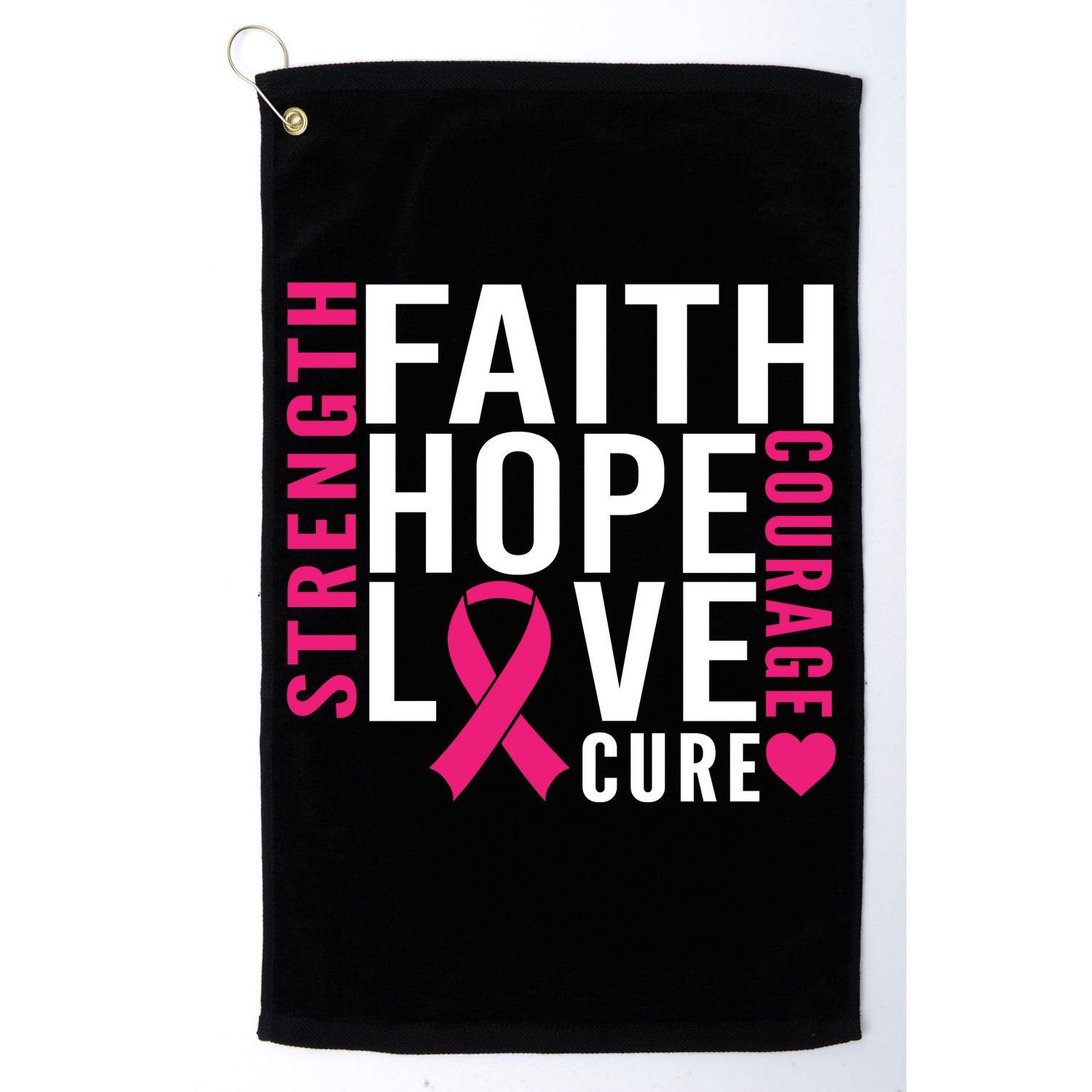 Breast Cancer Faith Hope Love Courage Golf Towel