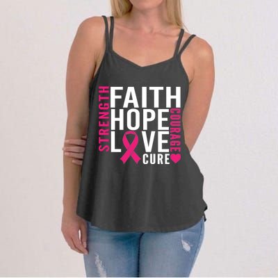 Breast Cancer Faith Hope Love Courage Women's Strappy Tank