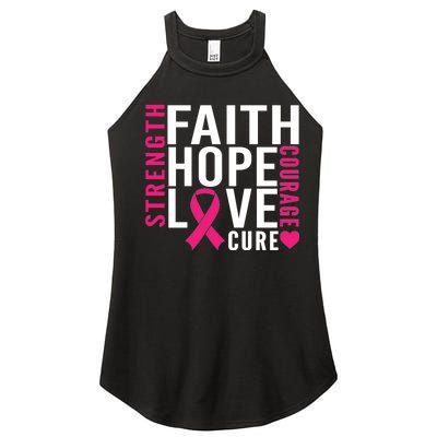 Breast Cancer Faith Hope Love Courage Women's Perfect Tri Rocker Tank