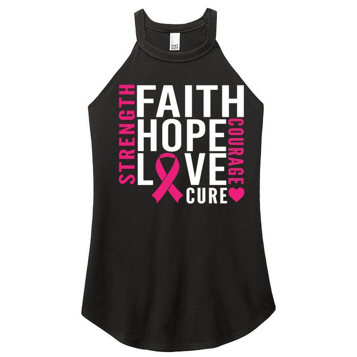 Breast Cancer Faith Hope Love Courage Women's Perfect Tri Rocker Tank