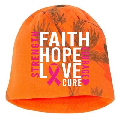 Breast Cancer Faith Hope Love Courage Kati - Camo Knit Beanie