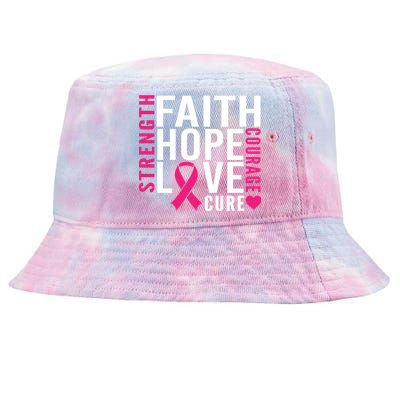 Breast Cancer Faith Hope Love Courage Tie-Dyed Bucket Hat