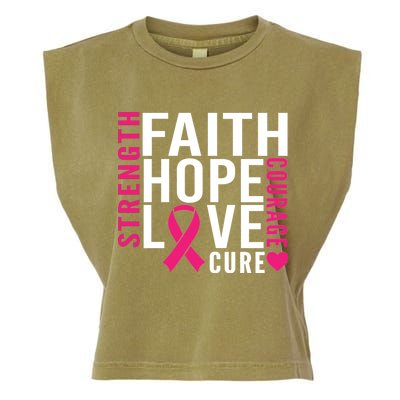 Breast Cancer Faith Hope Love Courage Garment-Dyed Women's Muscle Tee