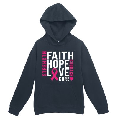 Breast Cancer Faith Hope Love Courage Urban Pullover Hoodie