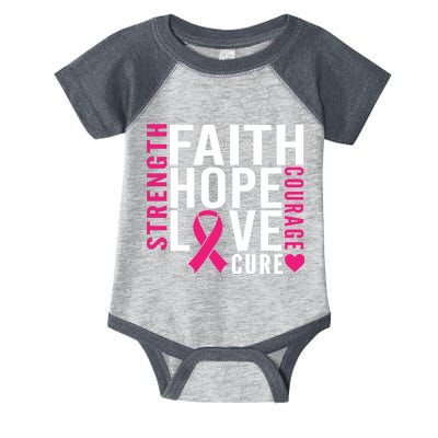 Breast Cancer Faith Hope Love Courage Infant Baby Jersey Bodysuit