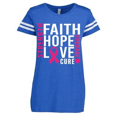 Breast Cancer Faith Hope Love Courage Enza Ladies Jersey Football T-Shirt