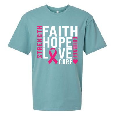 Breast Cancer Faith Hope Love Courage Sueded Cloud Jersey T-Shirt