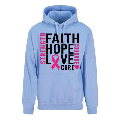 Breast Cancer Faith Hope Love Courage Unisex Surf Hoodie