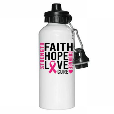 Breast Cancer Faith Hope Love Courage Aluminum Water Bottle