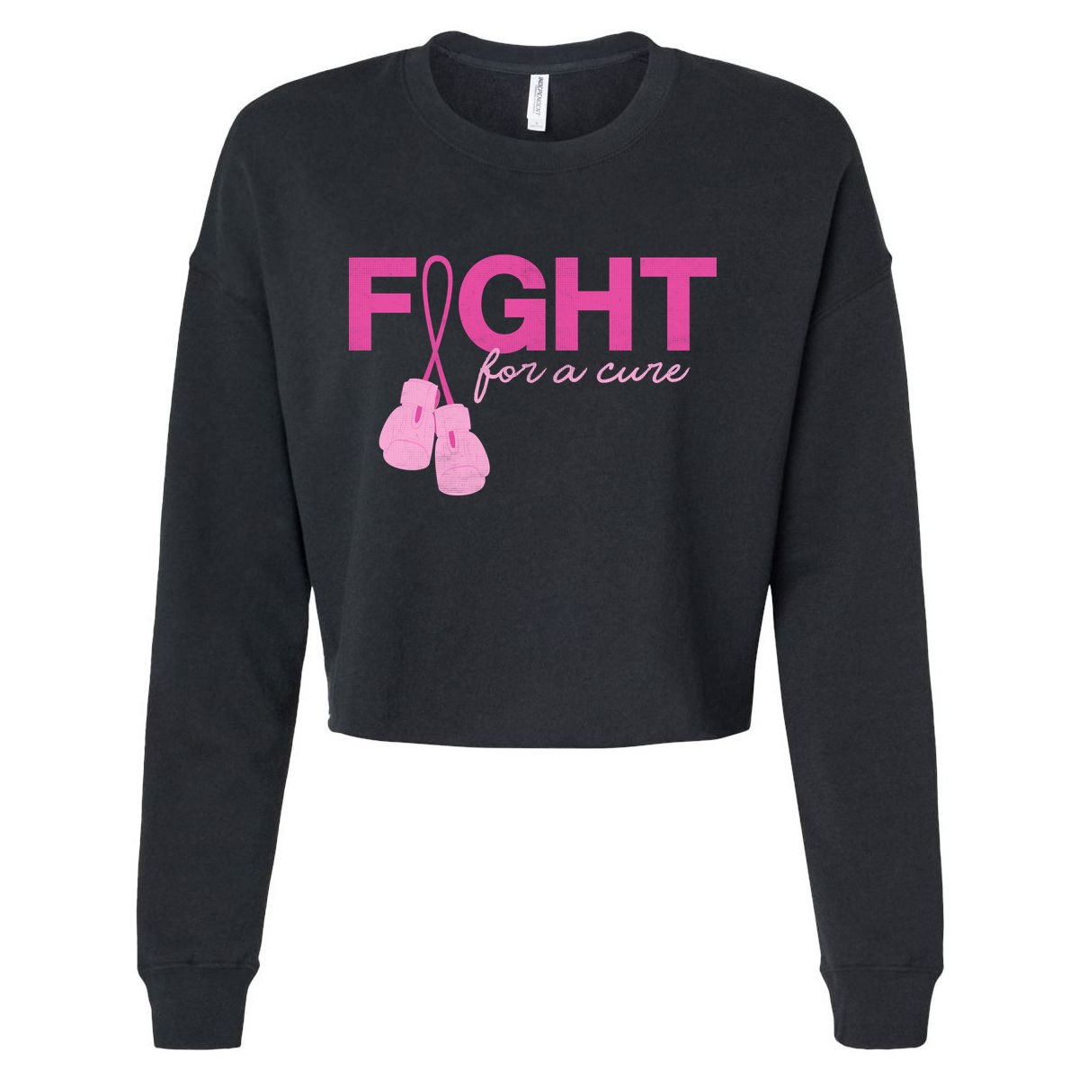 Breast Cancer Fight For A Cure Cropped Pullover Crew