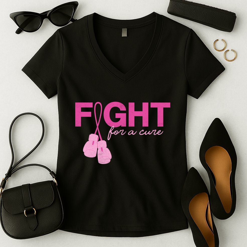 Breast Cancer Fight For A Cure Women's V-Neck T-Shirt