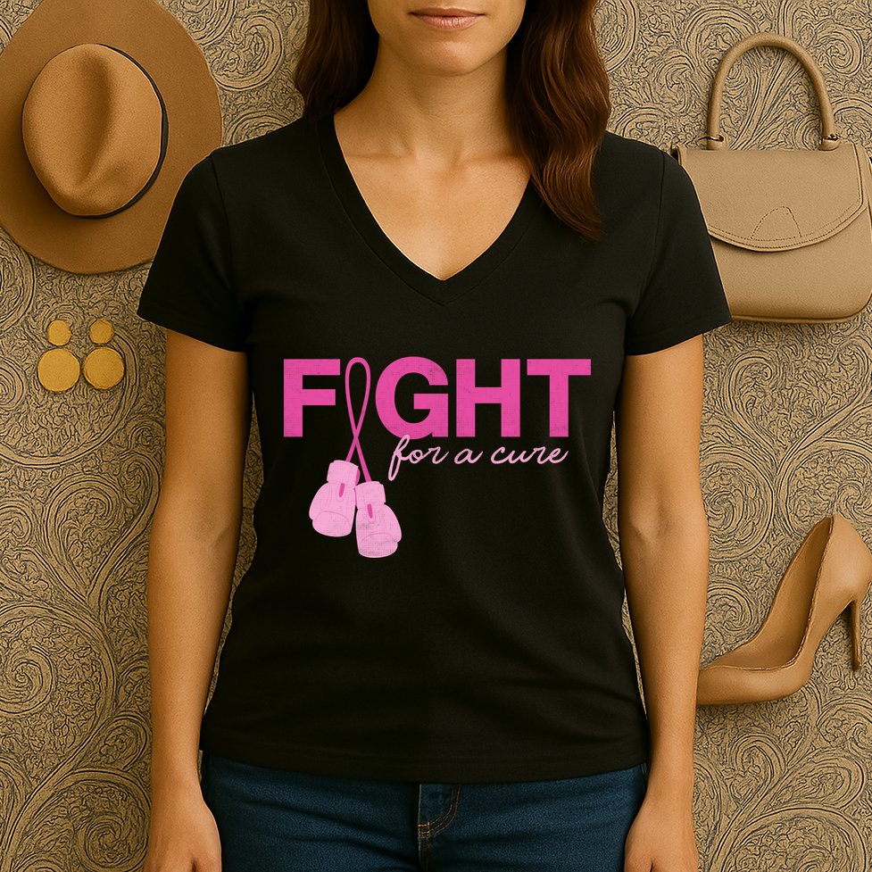 Breast Cancer Fight For A Cure Women's V-Neck T-Shirt