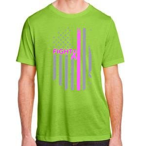 Breast Cancer Fight Ribbon Flag Adult ChromaSoft Performance T-Shirt