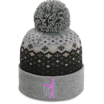 Breast Cancer Fight Ribbon Flag The Baniff Cuffed Pom Beanie