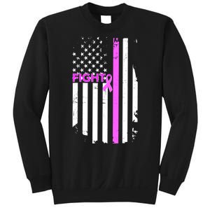 Breast Cancer Fight Ribbon Flag Sweatshirt