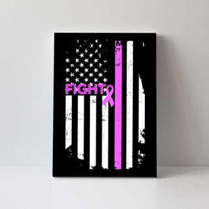 Breast Cancer Fight Ribbon Flag Canvas