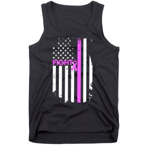 Breast Cancer Fight Ribbon Flag Tank Top