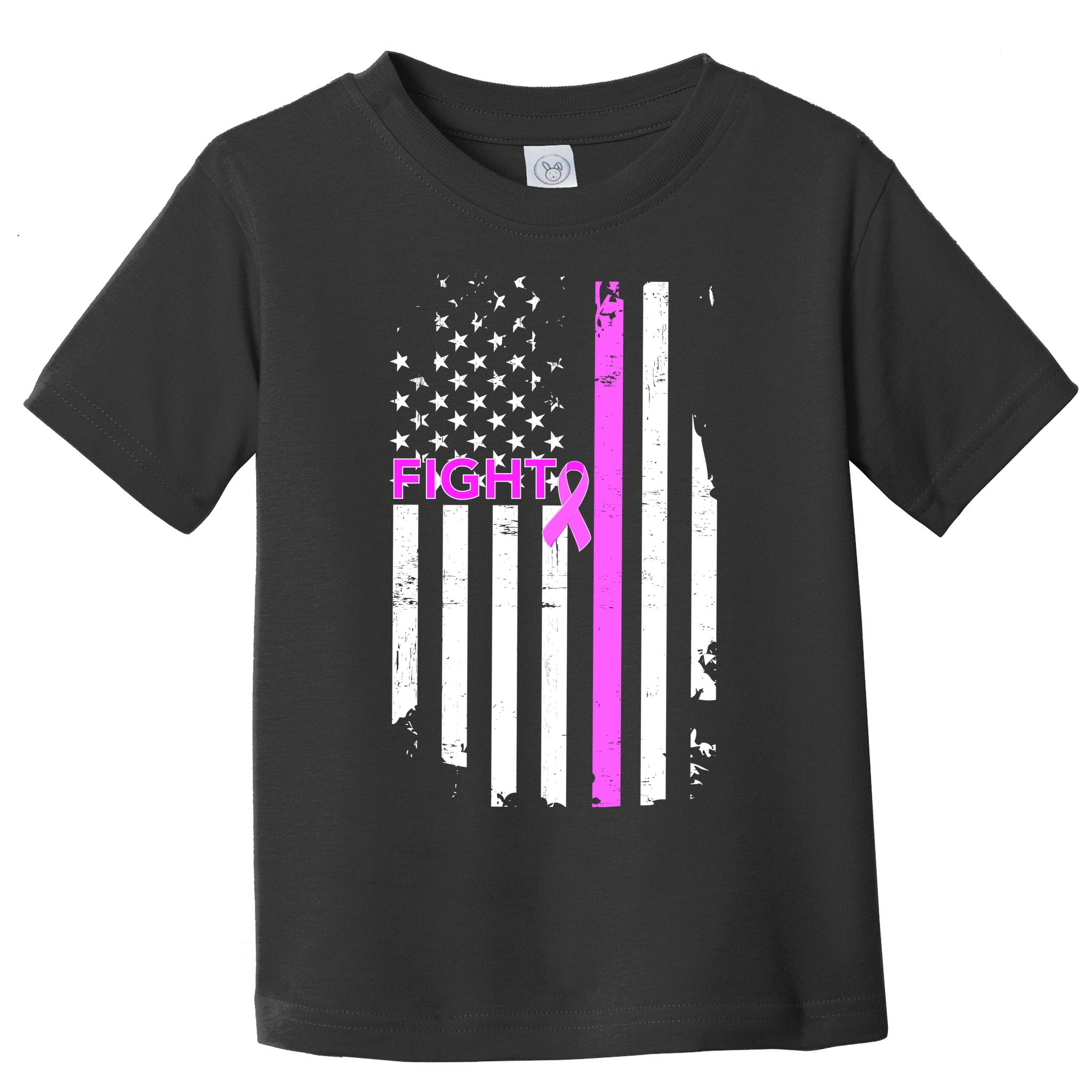 Breast Cancer Fight Ribbon Flag Toddler T-Shirt