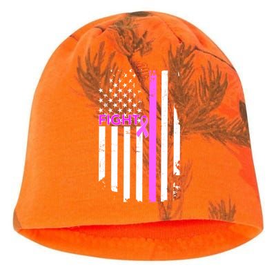 Breast Cancer Fight Ribbon Flag Kati - Camo Knit Beanie