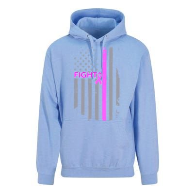 Breast Cancer Fight Ribbon Flag Unisex Surf Hoodie