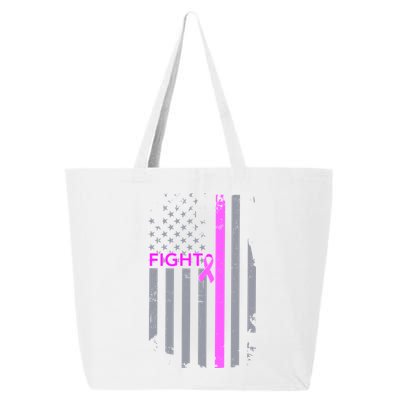 Breast Cancer Fight Ribbon Flag 25L Jumbo Tote