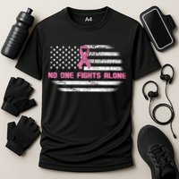 Breast Cancer Flag No One Fights Alone Cooling Performance Crew T-Shirt