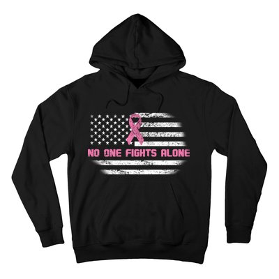 Breast Cancer Flag No One Fights Alone Hoodie