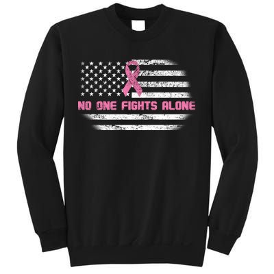 Breast Cancer Flag No One Fights Alone Sweatshirt