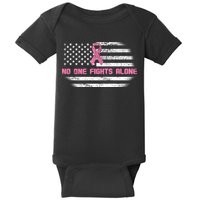 Breast Cancer Flag No One Fights Alone Baby Bodysuit