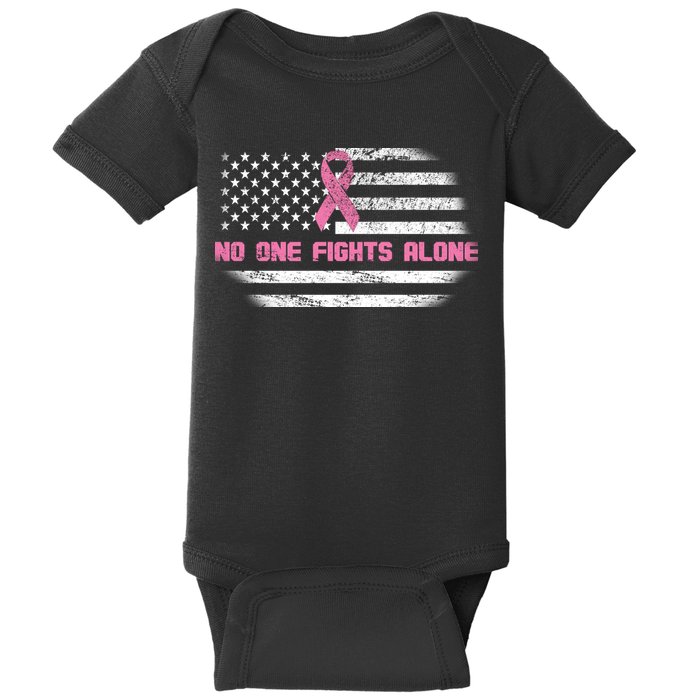 Breast Cancer Flag No One Fights Alone Baby Bodysuit