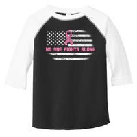 Breast Cancer Flag No One Fights Alone Toddler Fine Jersey T-Shirt