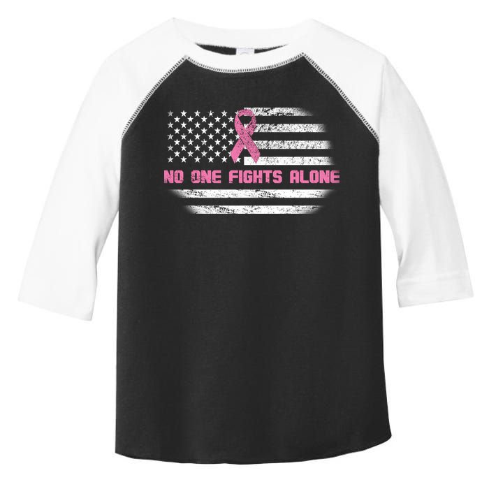 Breast Cancer Flag No One Fights Alone Toddler Fine Jersey T-Shirt