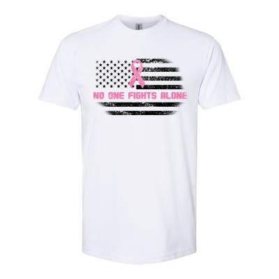 Breast Cancer Flag No One Fights Alone Softstyle® CVC T-Shirt