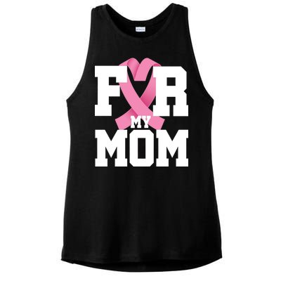 Breast Cancer For My Mom Ladies PosiCharge Tri-Blend Wicking Tank