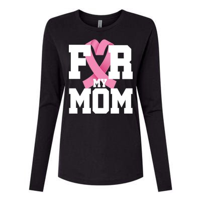 Breast Cancer For My Mom Womens Cotton Relaxed Long Sleeve T-Shirt