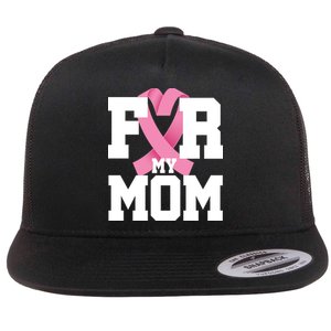 Breast Cancer For My Mom Flat Bill Trucker Hat