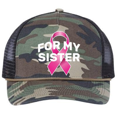 Breast Cancer For My Sister Retro Rope Trucker Hat Cap