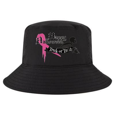 Breast Cancer Happy Halloween Skeleton Cool Comfort Performance Bucket Hat